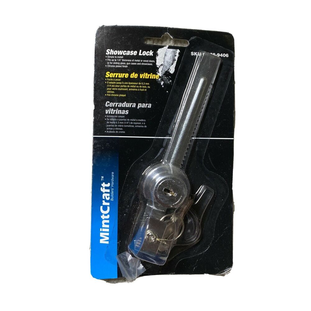 PROSOURCE 6298343-3L SLIDING GLASS Showcase Lock 1/4-Inch Chrome Finish 8869406